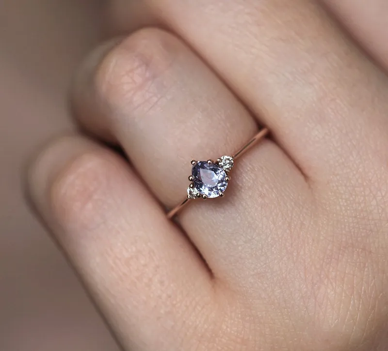 Liz Lavender Sapphire Diamond Ring vy 2