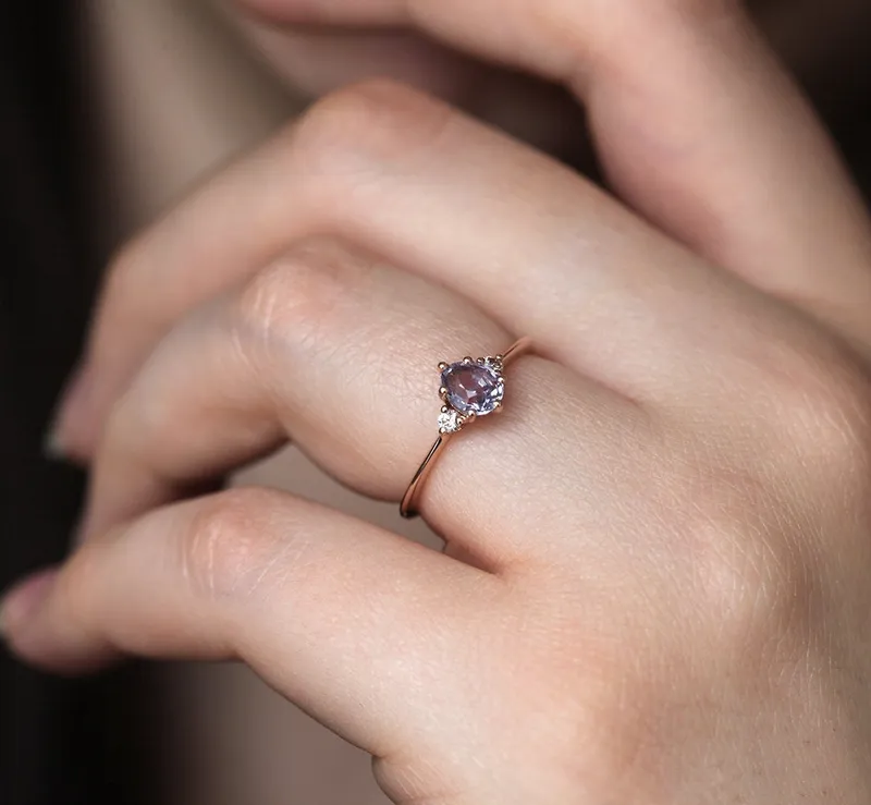Liz Lavender Sapphire Diamond Ring vy 5