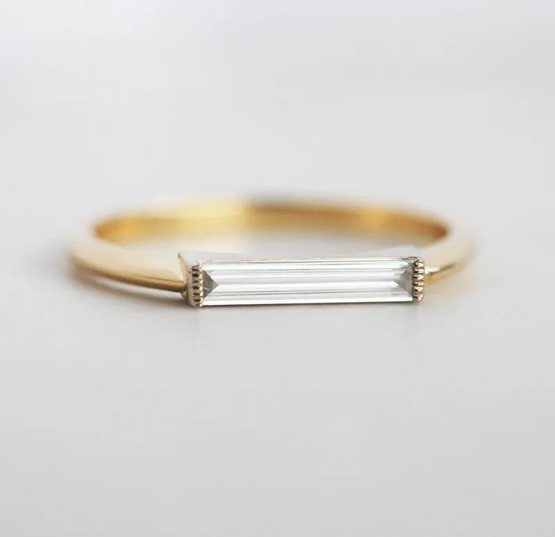 Lizzy Baguette Diamond Ring view 2