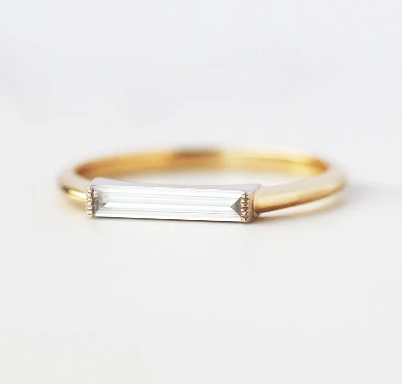 Lizzy Baguette Diamond Ring view 3
