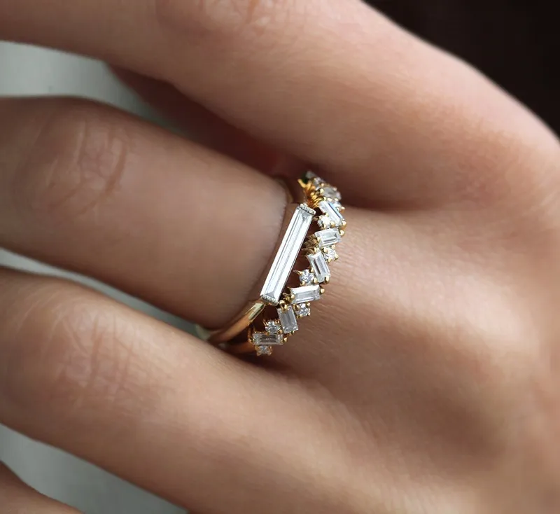 Lizzy Baguette Diamond Ring view 4