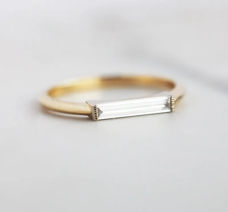 Lizzy Baguette Diamond Ring view 6