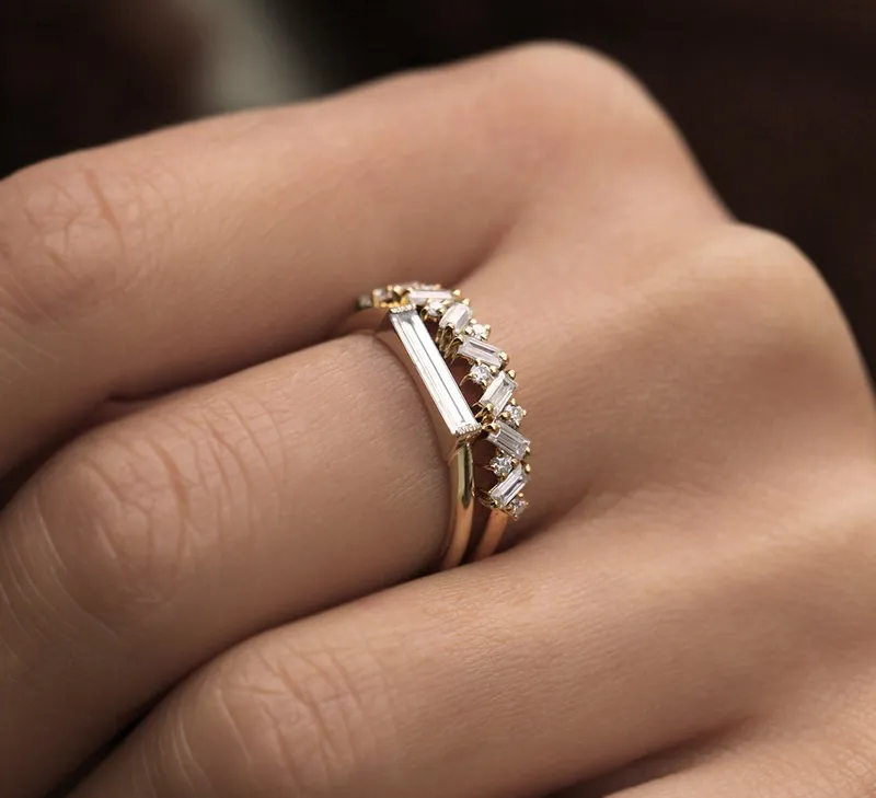 Lizzy Baguette Diamond Ring view 7