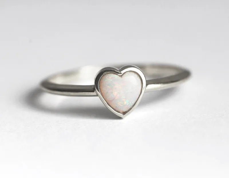 Lois Heart Opal Ring vy 7