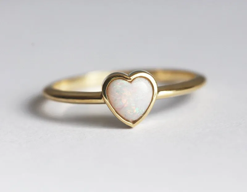 Lois Heart Opal Ring engagement ring