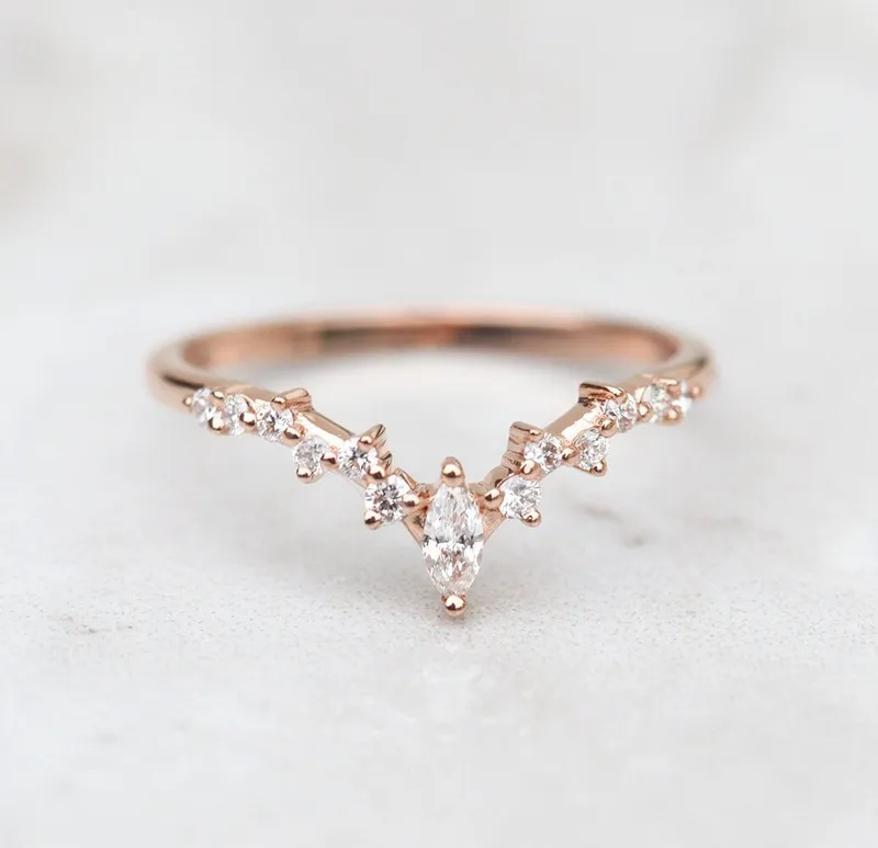 LORELEI PEAR PEACH SAPPHIRE DIAMOND RING SET view 7