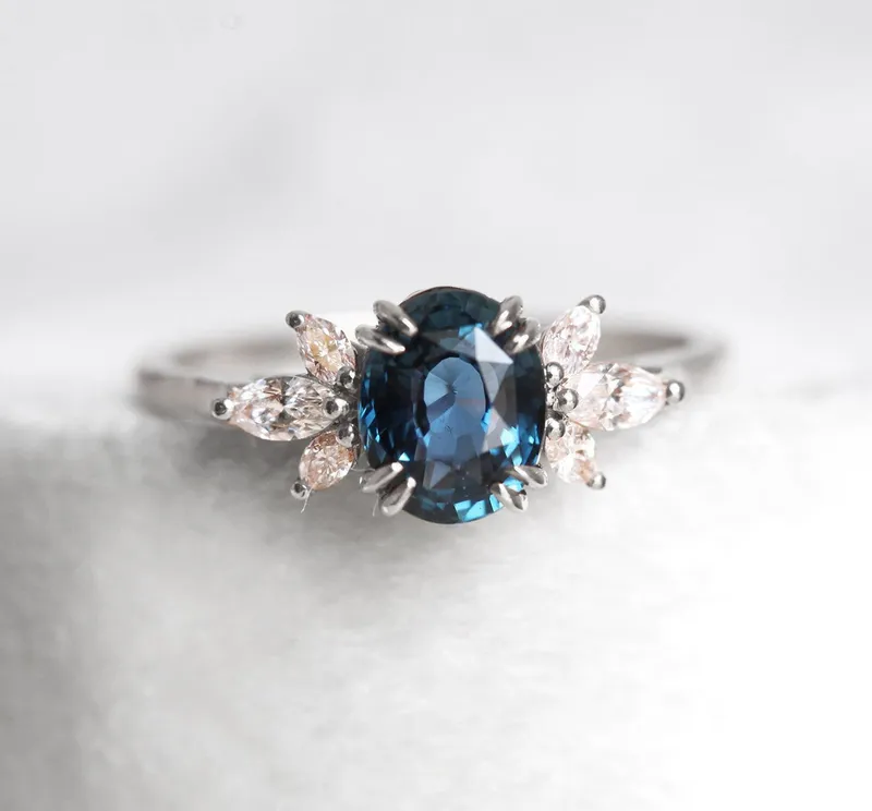 Luella Blue Sapphire Diamond Ring vy 11
