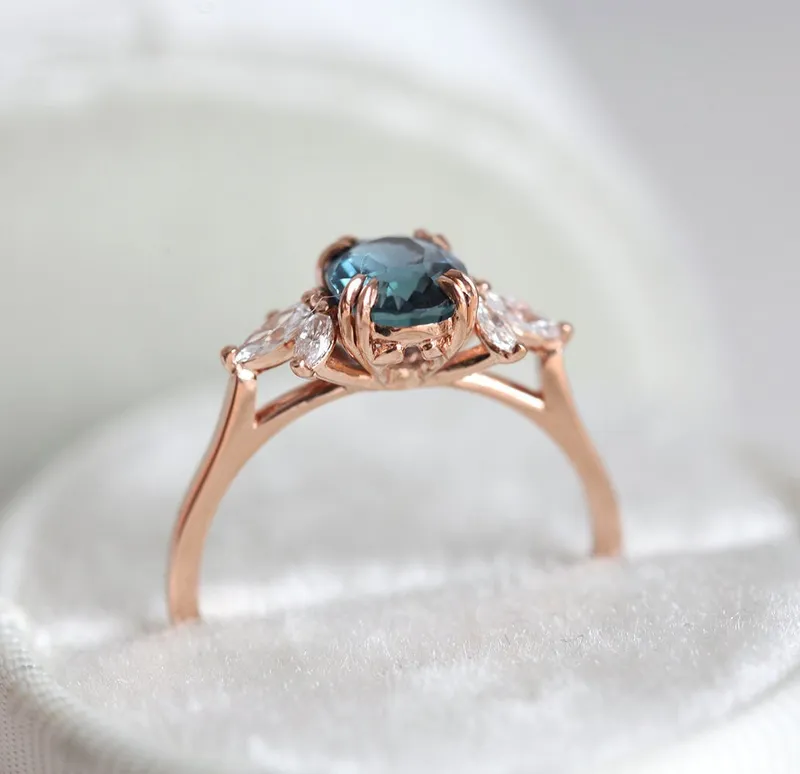 Luella Blue Sapphire Diamond Ring vy 7