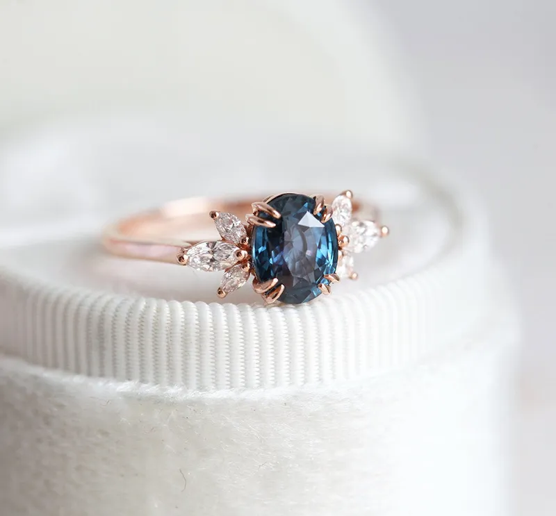 Luella Blue Sapphire Diamond Ring vy 8