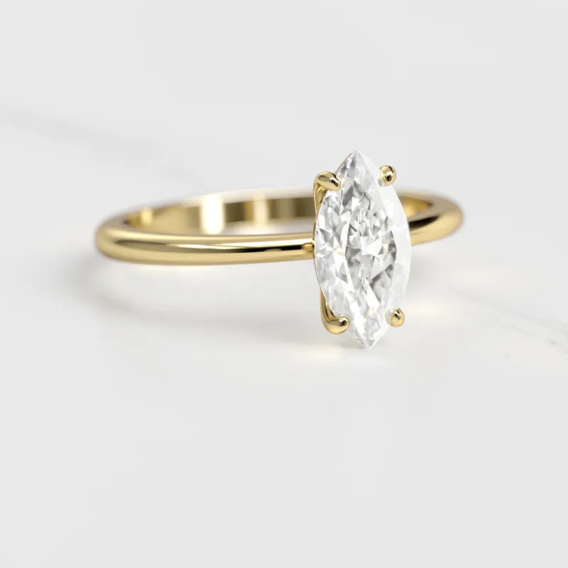 Marquise Tapered Solitaire Diamond Ring engagement ring