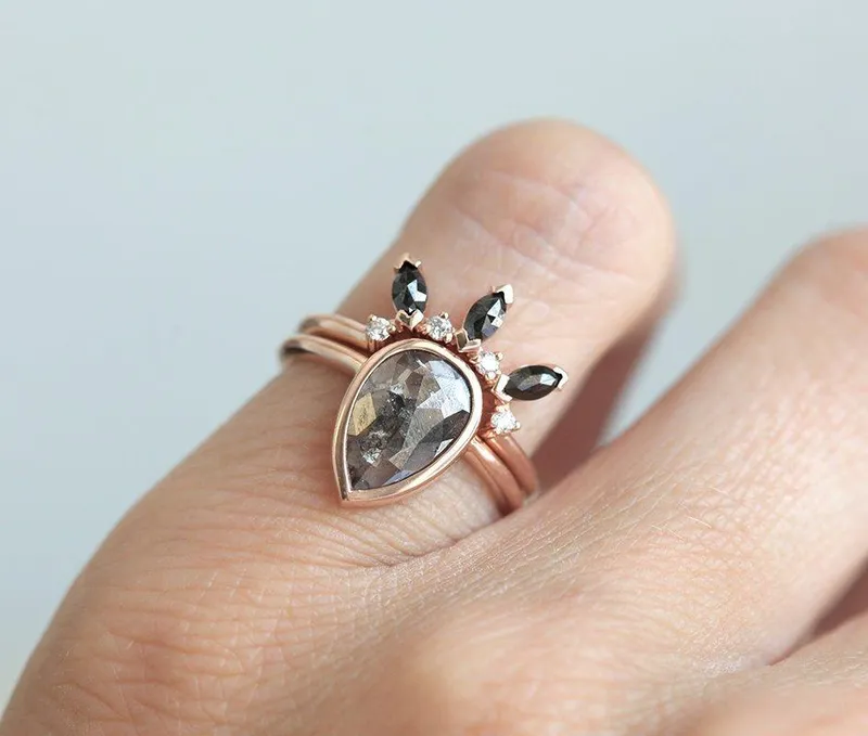 Mabel Salt & Pepper Diamond Ring view 5