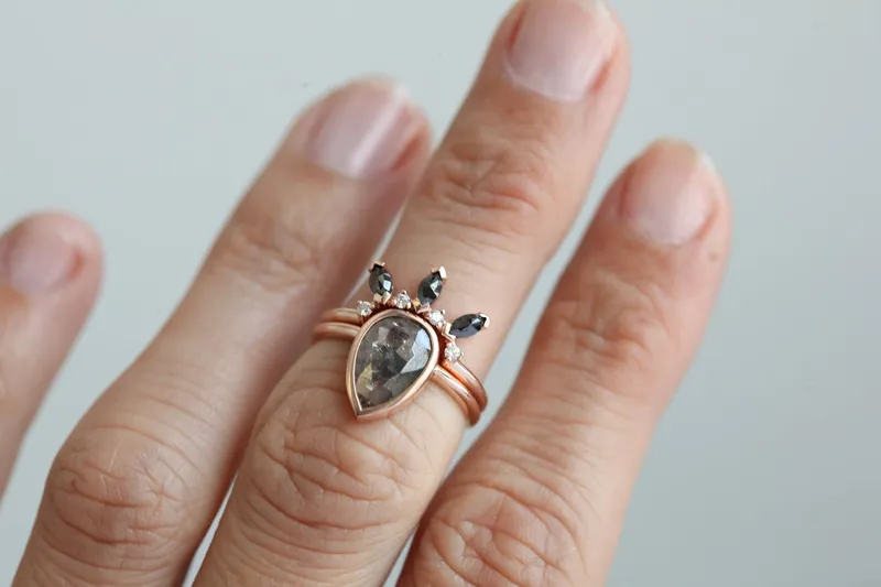 Mabel Salt & Pepper Diamond Ring view 9