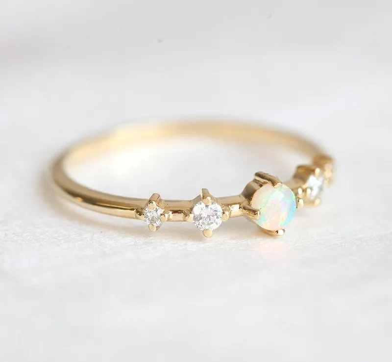 MADDY OPAL AND DIAMOND RING vy 2