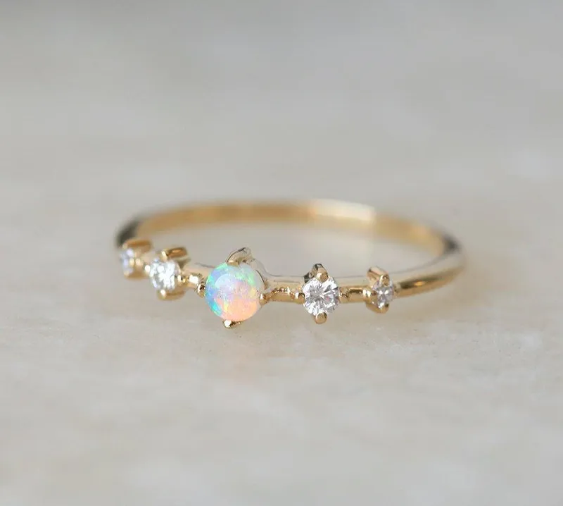 MADDY OPAL AND DIAMOND RING vy 6