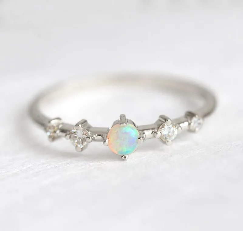 MADDY OPAL AND DIAMOND RING vy 9