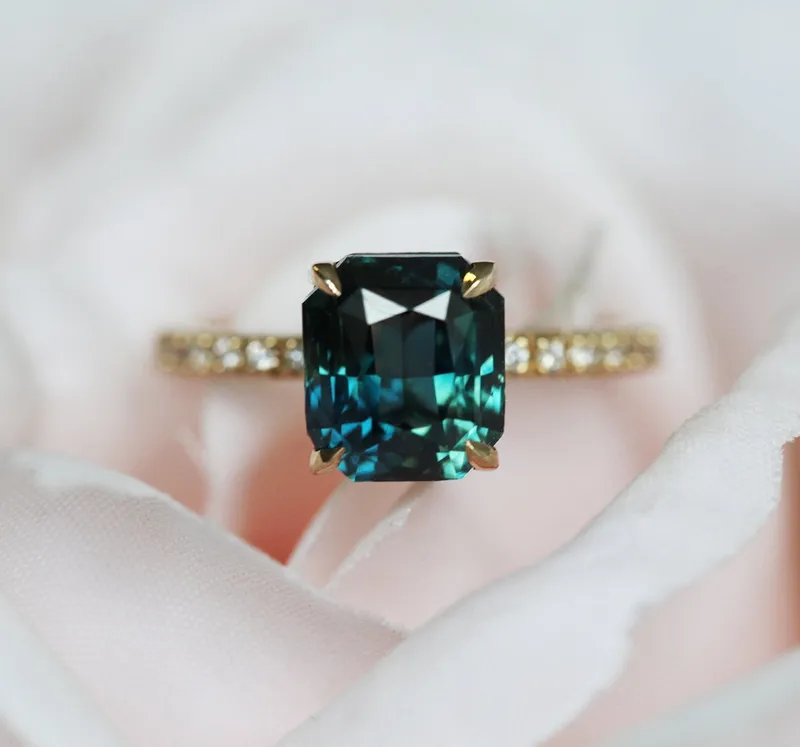 Marcela Radiant Cut Sapphire Diamond Ring view 4