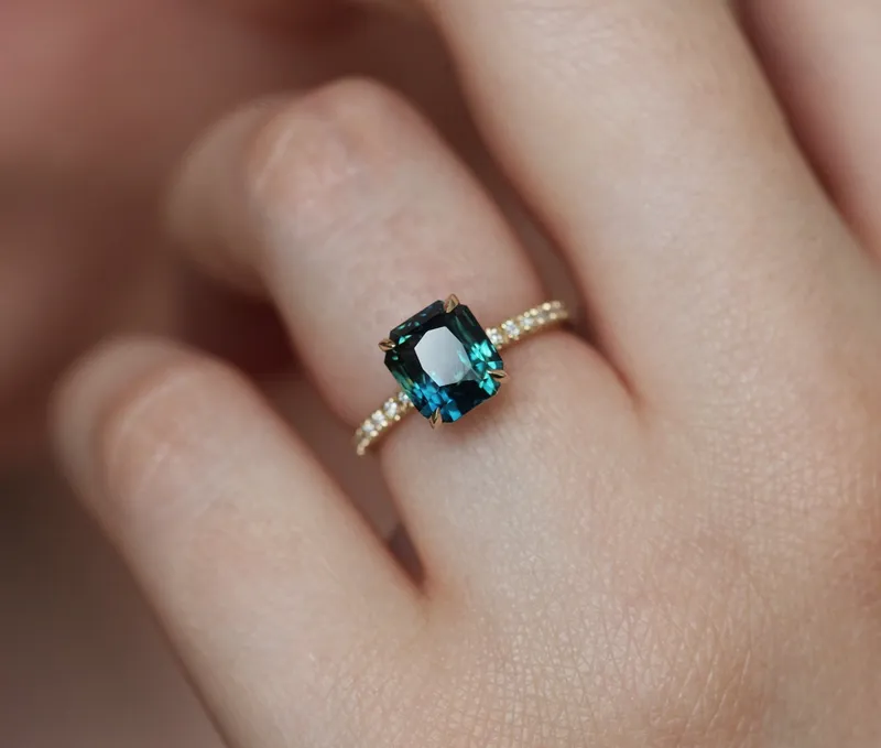 Marcela Radiant Cut Sapphire Diamond Ring view 5