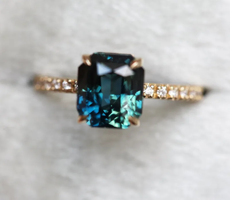 Marcela Radiant Cut Sapphire Diamond Ring view 6