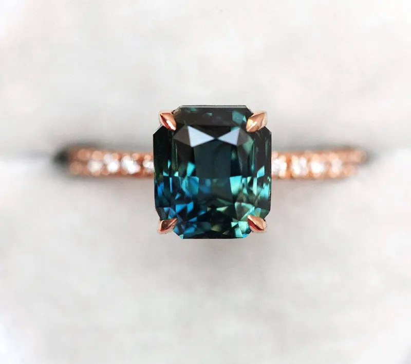 Marcela Radiant Cut Sapphire Diamond Ring view 7