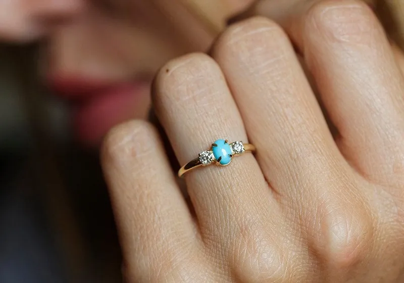 Margaret Oval Turquoise Ring vy 2
