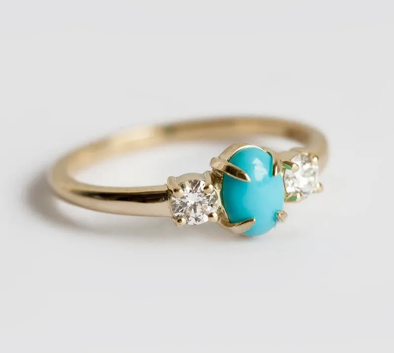 Margaret Oval Turquoise Ring vy 3