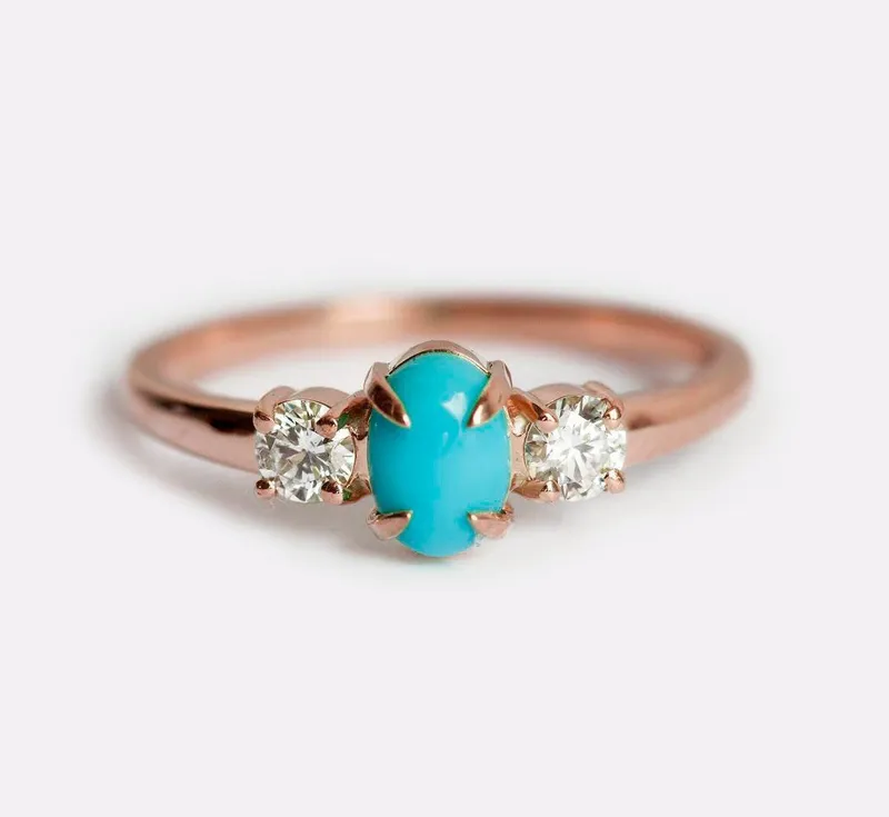 Margaret Oval Turquoise Ring vy 5