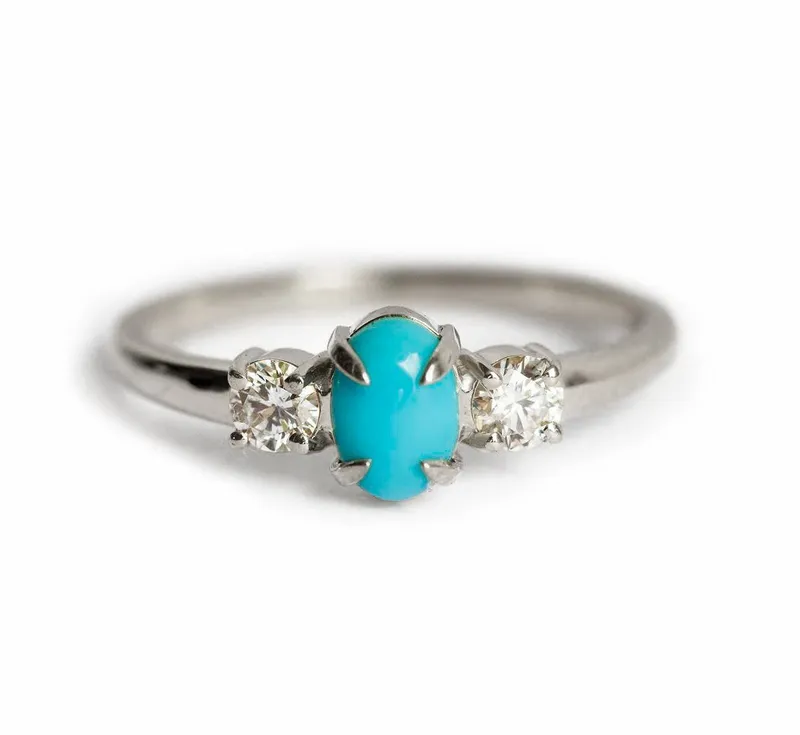 Margaret Oval Turquoise Ring vy 6