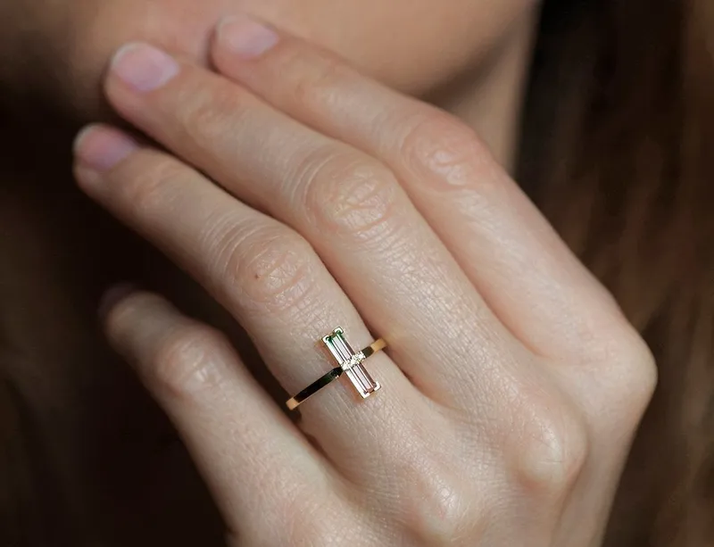 Margo Watermelon Tourmaline Ring With Diamonds vy 5