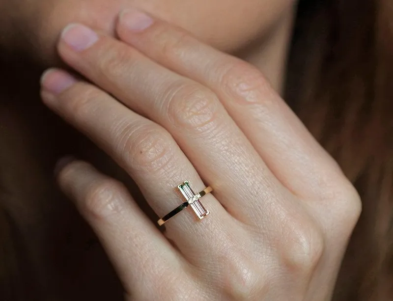 Margo Watermelon Tourmaline Ring With Diamonds vy 2