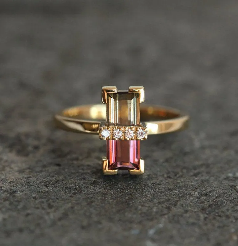 Margo Watermelon Tourmaline Ring With Diamonds vy 5
