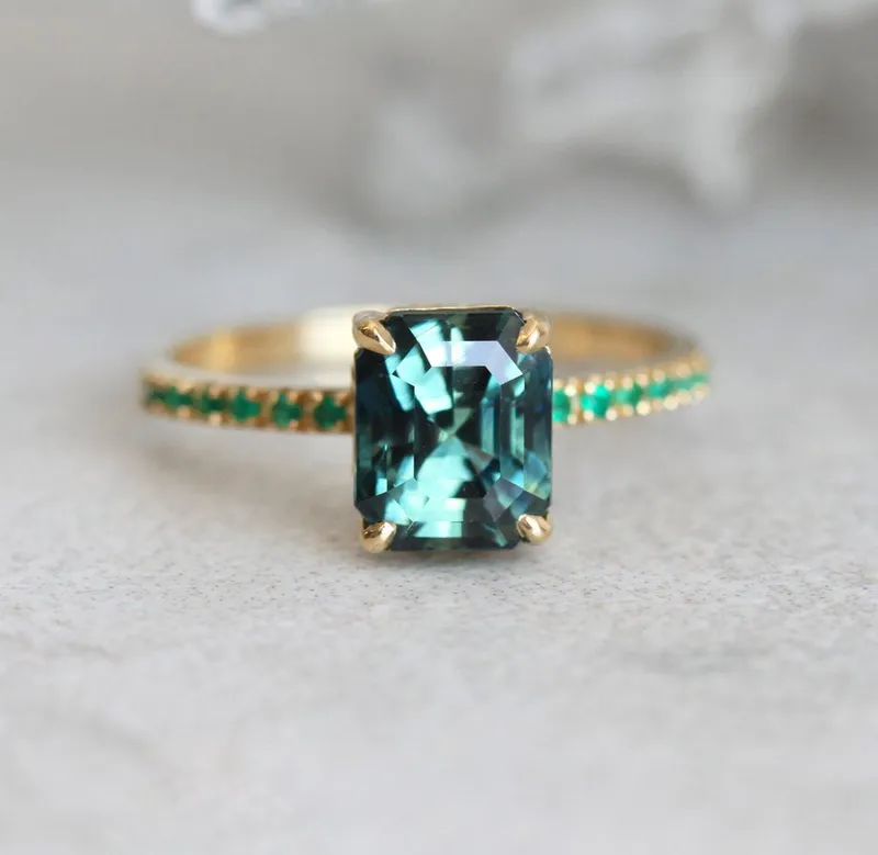 Mariana Sapphire Emerald Ring sapphire engagement ring