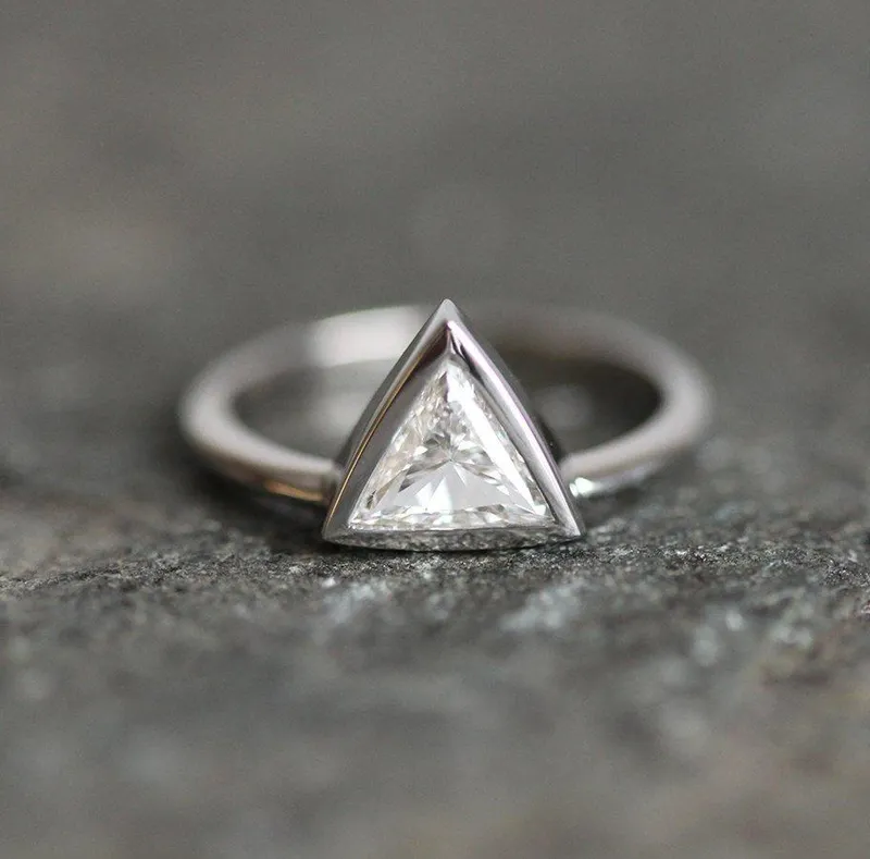 Maribel Triangle Diamond Solitaire Ring view 3