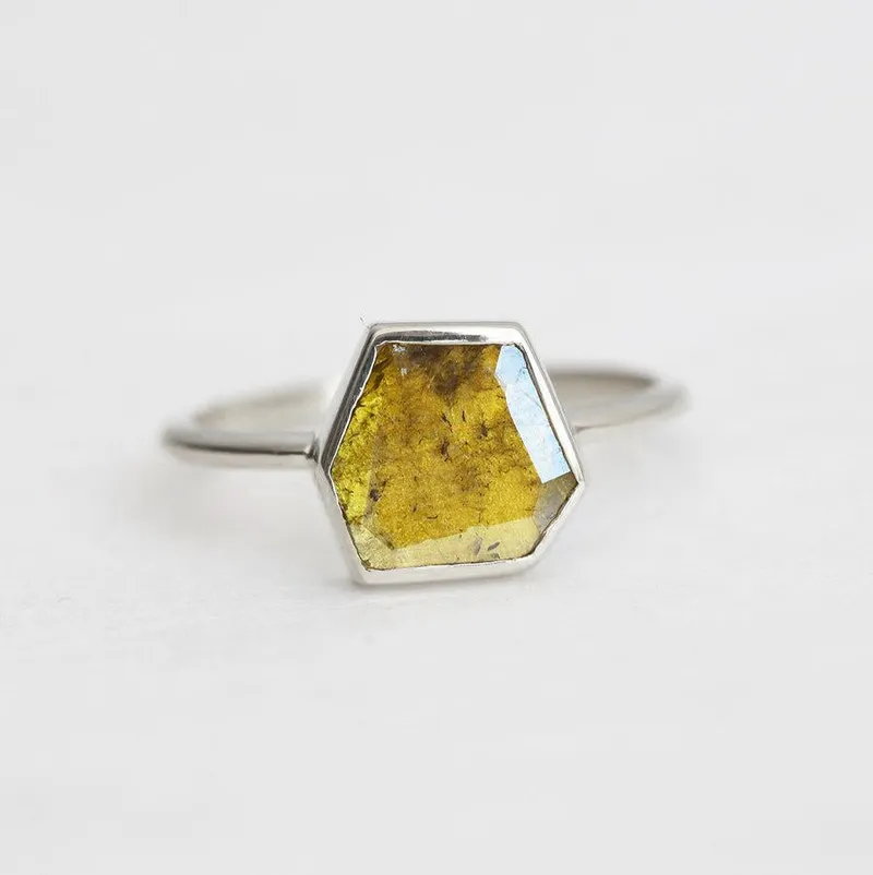 Marigold Diamond Slice Ring, Yellow Diamond Ring view 6