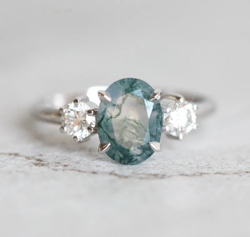 Marla Moss Agate Ring With Diamonds vy 2