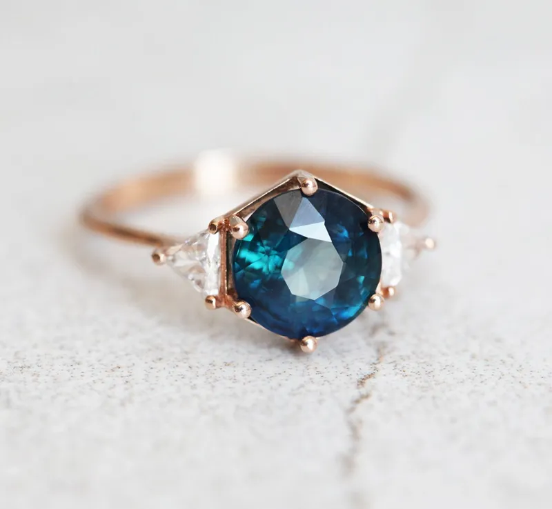 Marlow Sapphire Diamond Ring view 2