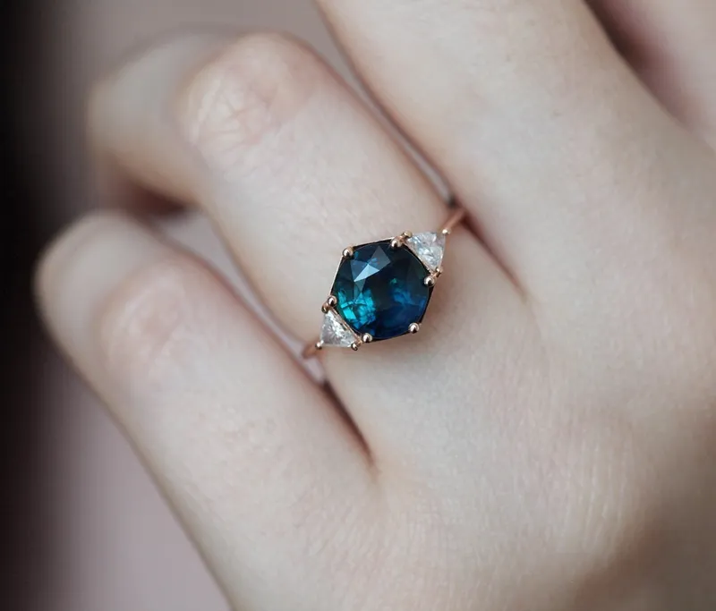 Marlow Sapphire Diamond Ring view 3