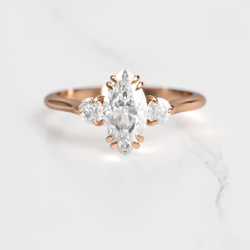 Marquise Diamond Ring With Accent Stones view 3