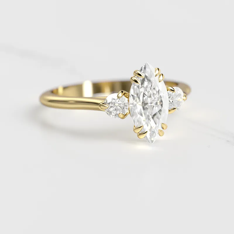 Marquise Diamond Ring With Accent Stones view 4