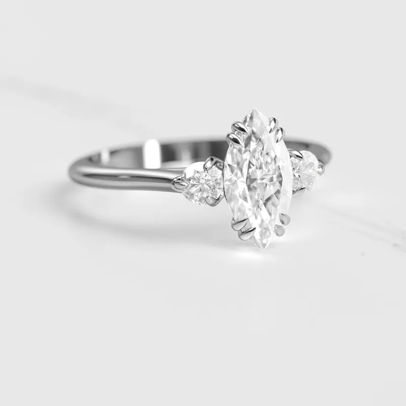 Marquise Diamond Ring With Accent Stones view 5