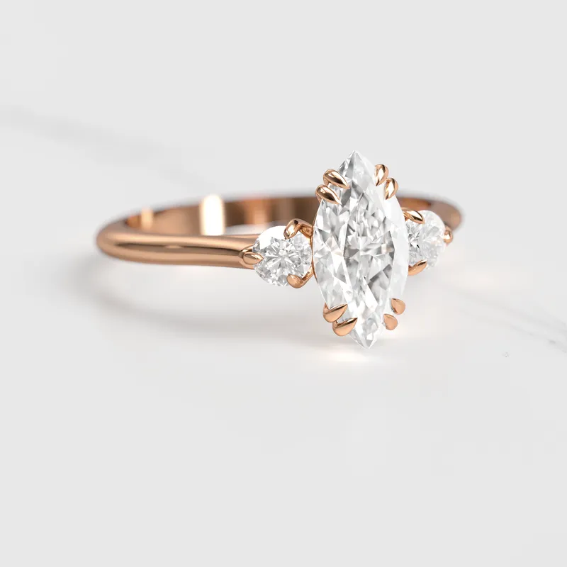 Marquise Diamond Ring With Accent Stones view 6