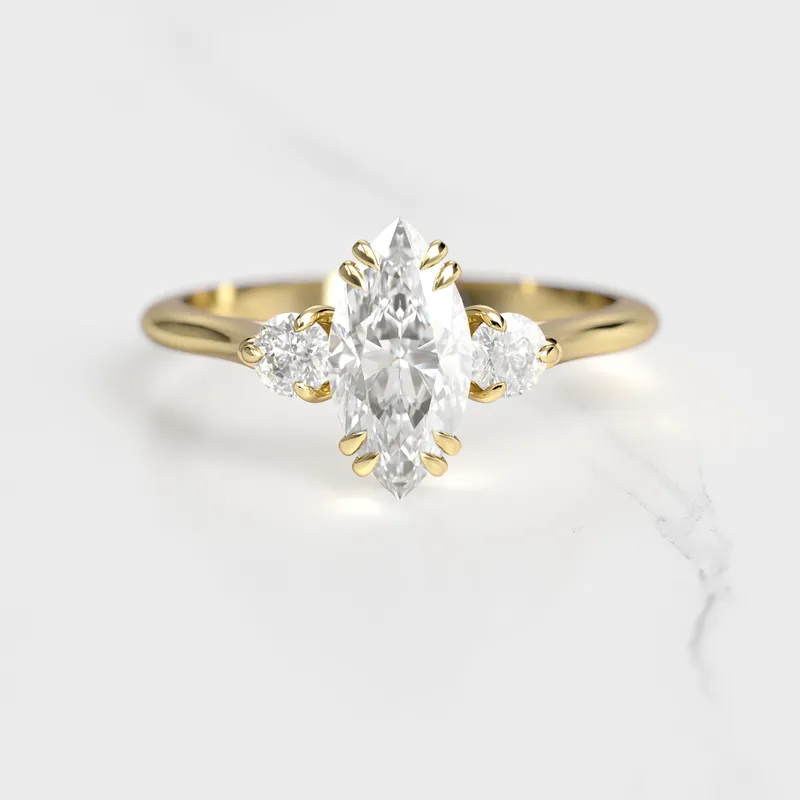 Marquise Diamond Ring With Accent Stones diamond engagement ring