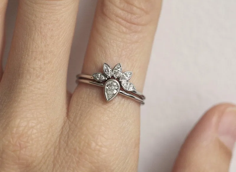 Marquise Diamond Wedding Ring, Wedding Ring vy 4