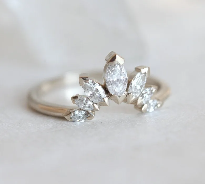 Marquise Floral Diamond Band view 5