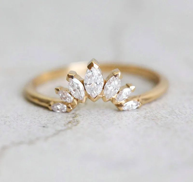Marquise Floral Diamond Band view 8