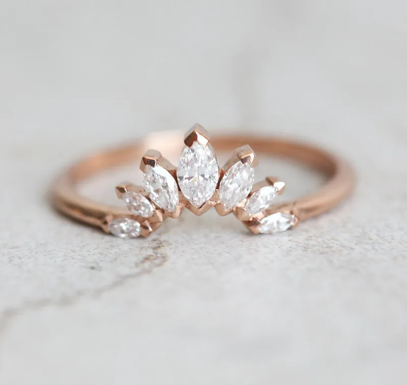 Marquise Floral Diamond Band diamond engagement ring