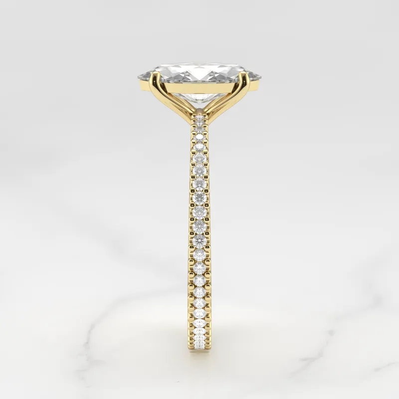 Marquise Full Pave Tapered Diamond Ring view 10