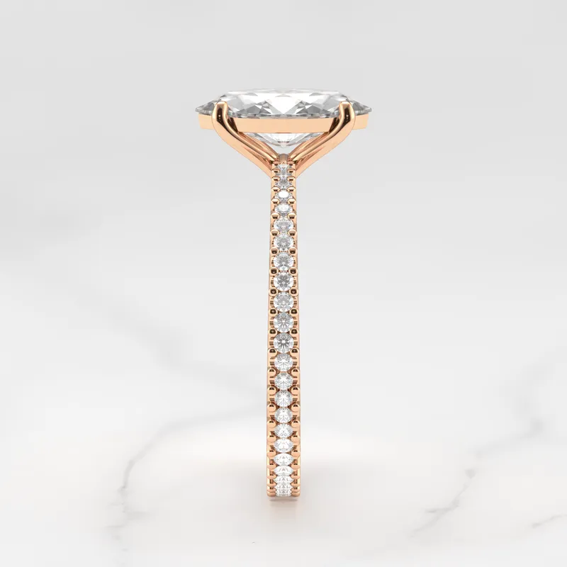 Marquise Full Pave Tapered Diamond Ring view 11