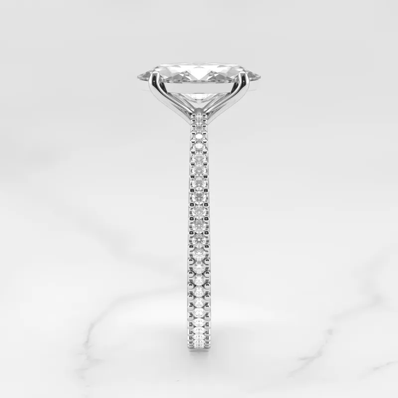 Marquise Full Pave Tapered Diamond Ring view 12