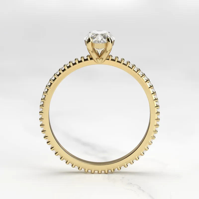 Marquise Full Pave Tapered Diamond Ring view 7