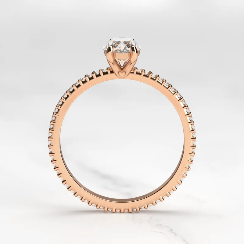 Marquise Full Pave Tapered Diamond Ring view 8